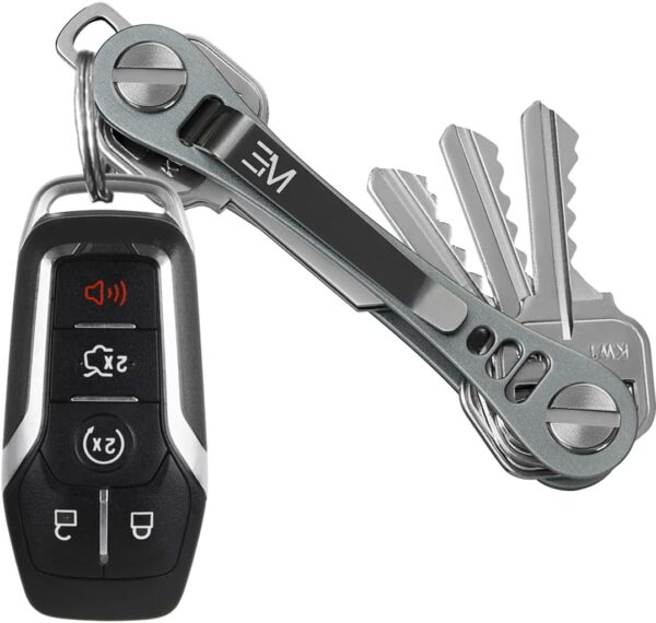 EM Key Holder Keychain for Men - Aircraft-Grade Aluminum Key Organizer up to 14 Keys, Car Keych