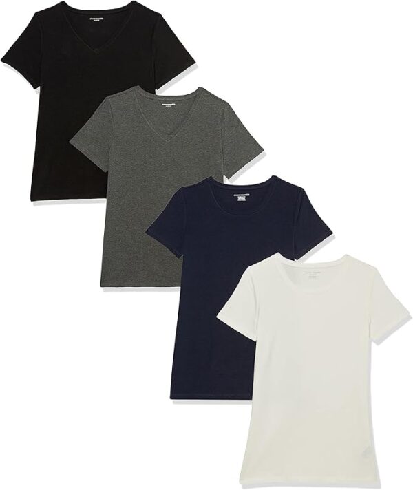 Amazon Essentials Women's Classic-Fit Short-Sleeve Crewneck T-Shirt, Multipacks