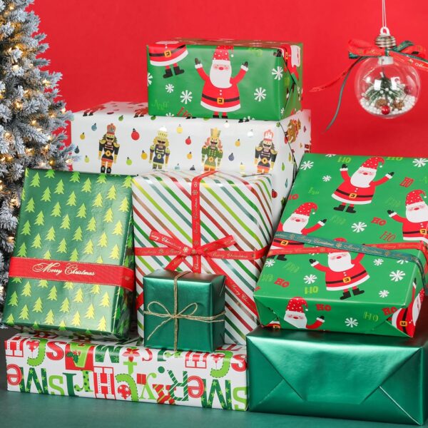 NESCCI Christmas Wrapping Paper,Gift Wrapping Paper,Mini Roll-3 - Image 4
