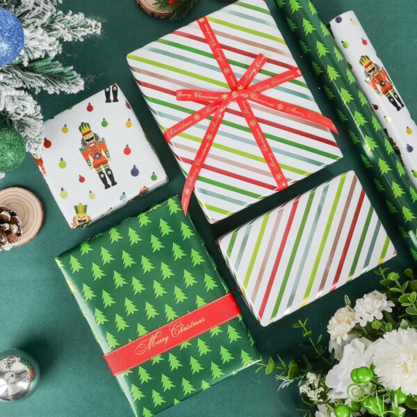 NESCCI Christmas Wrapping Paper,Gift Wrapping Paper,Mini Roll-3 - Image 3